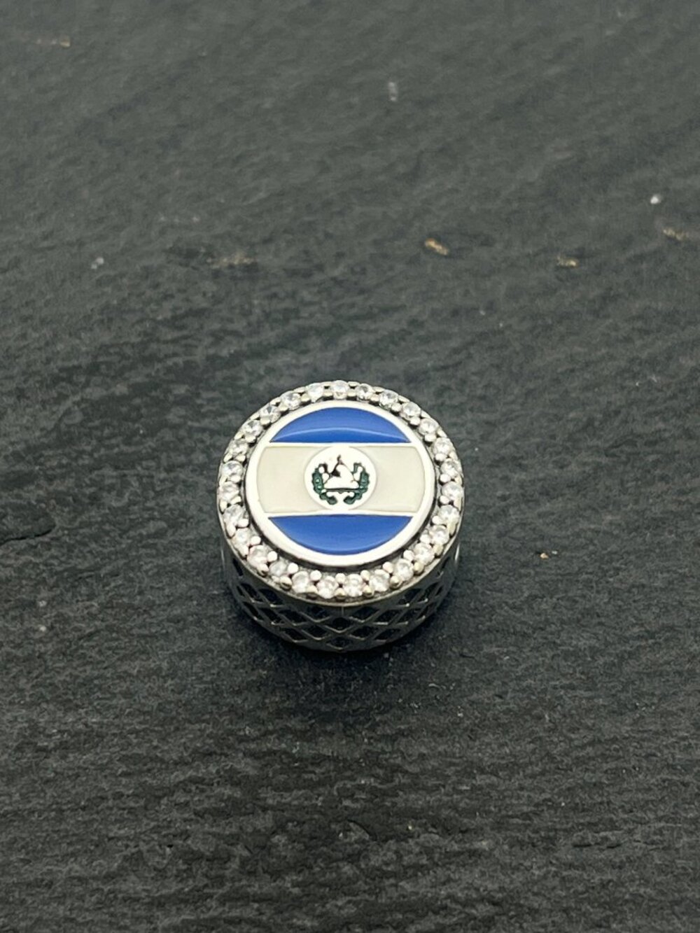 Pandora El Salvador Flag Exclusive Charm Sterling Silver Bead Charm Jewelry